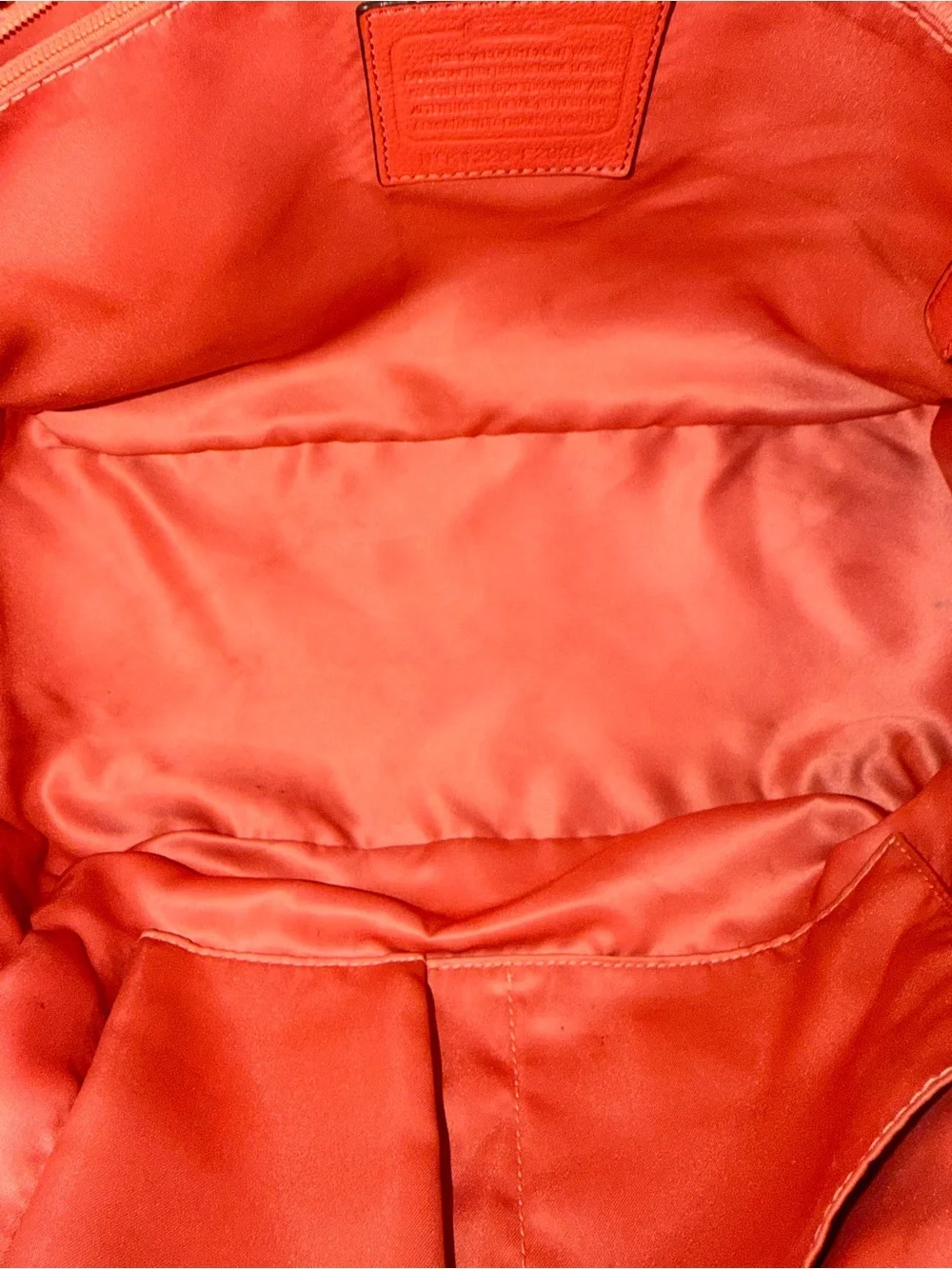 Coach 2012 Park Carrie Tote in a coral pebbled leather